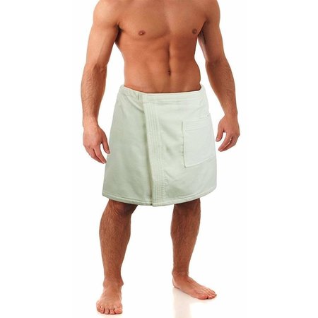 TOWELSOFT Premium Terry Velour Spa Wrap- White for Men Body Wrap-Terry-WV4002-WE